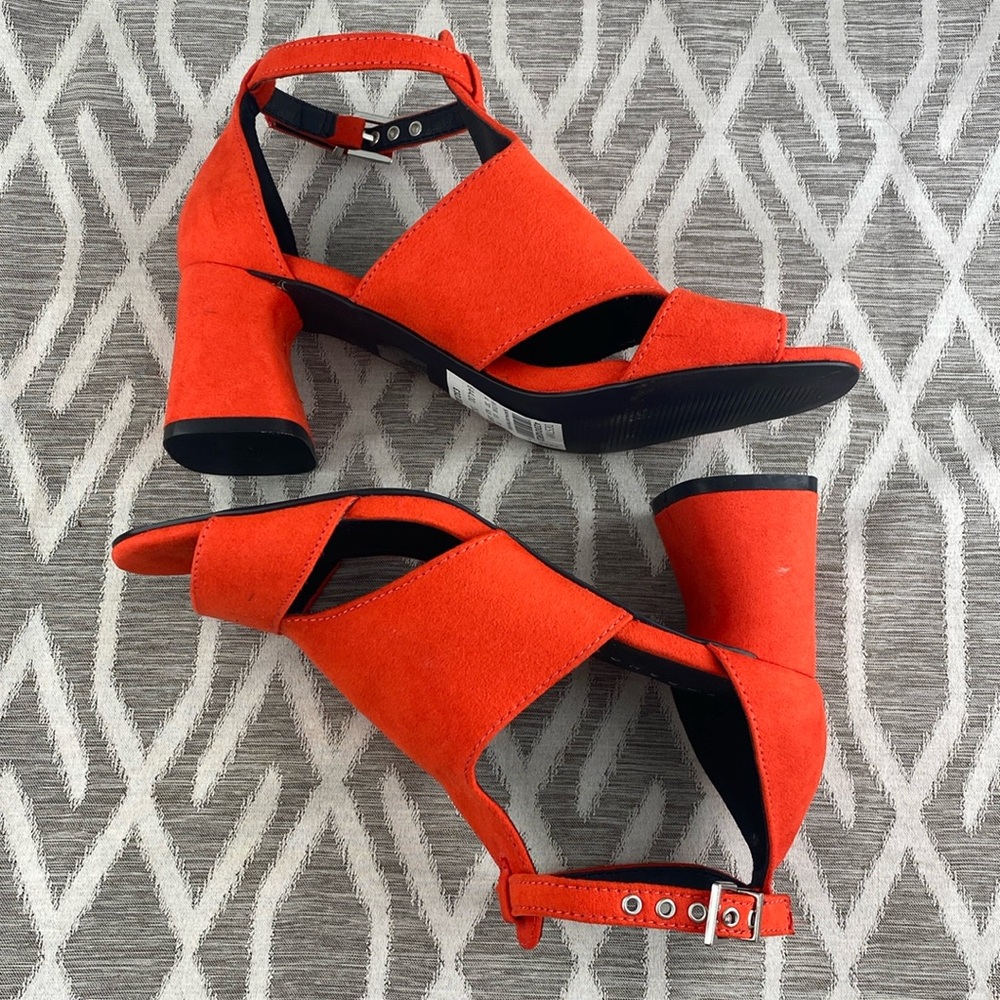 Top Shop Red Destiny Suede Cutout Heels Size: 7 - Picture 1 of 4
